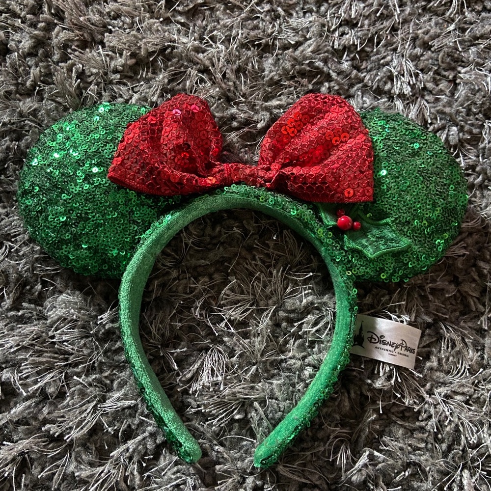 Disney Parks Christmas Holly Ear Headband